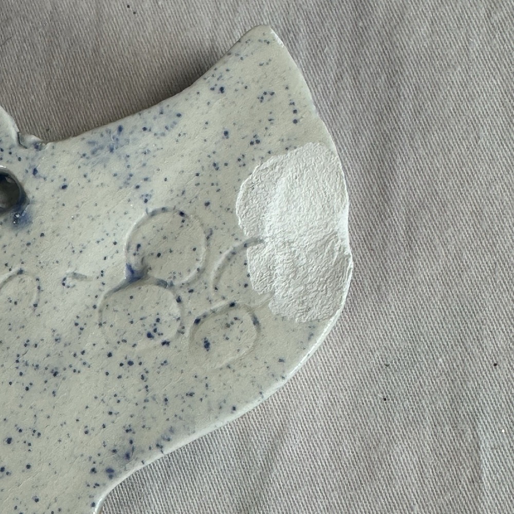 Vintage Country Blue Speckled Farmhouse Ceramic Duck/Geese Decor Handmade 80's - Picture 5 of 7